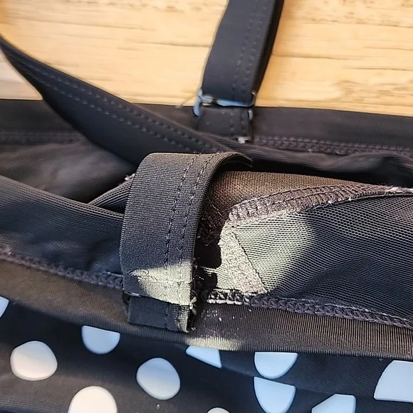 (1X) Black and White Polka Dot Tankini Top Classic Flirty Ruffled Fun Vacation - Picture 6 of 10